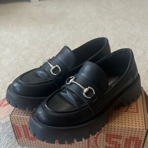 Black Vegan Leather Loafers